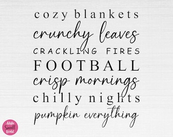 Cozy Blankets Crunchy Leaves SVG, Fall Svg, Fall List Svg, Fall Bucket List Svg, Cozy Blankets Crunchy Leaves Cut Files, Cricut, Png, Svg