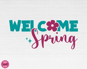 Bienvenida primavera SVG, Hola primavera svg, primavera svg, Pascua svg, bienvenida primavera archivos cortados, Cricut, silueta, png, svg