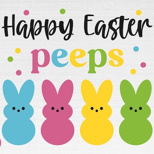 Joyeuses Pâques Peeps SVG, Peeps Svg, Pâques Svg, Joyeuses Pâques Peeps Cut Files, Cricut, Png, Svg