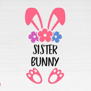 Sister Bunny SVG, Bunny Svg, Pâques Svg, Printemps Svg, Sister Bunny Cut Files, Cricut, Png, Svg