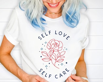 Camiseta de amor propio, camiseta de autocuidado, camiseta floreciente de autodescubrimiento, camiseta de empoderamiento, camiseta de afirmación positiva, regalo de recordatorio de autocuidado