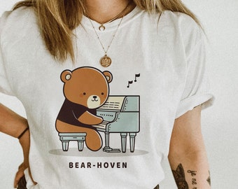 Bear-hoven Music T-shirt, Funny Musical Pun Shirt, Musician Gift, Beethoven Fan Gift, Musical Humor Tee