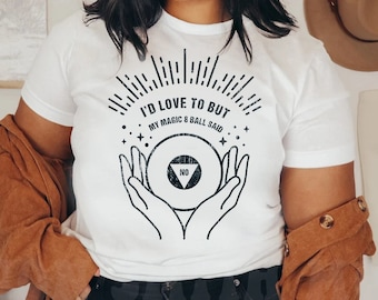 Magic 8 ball T-shirt, Funny Anti-social Pun Shirt, Eight Ball Graphic Tee, Gift for Introverts, Fortune Teller T-shirt, Womens Unisex Shirt