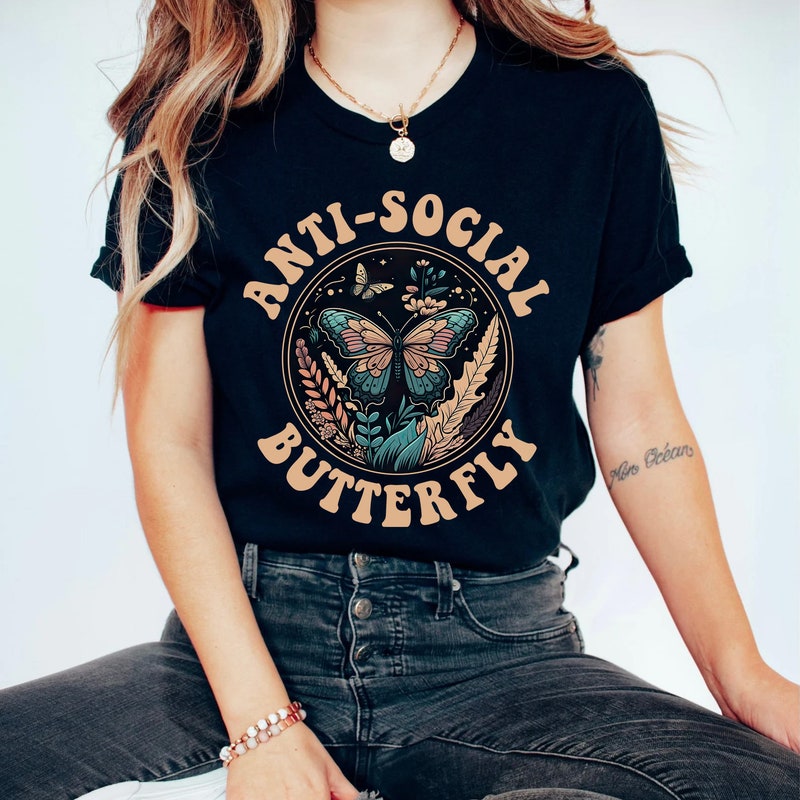 Anti-Social Butterfly Comfort Colors Long Sleeve main image 1
