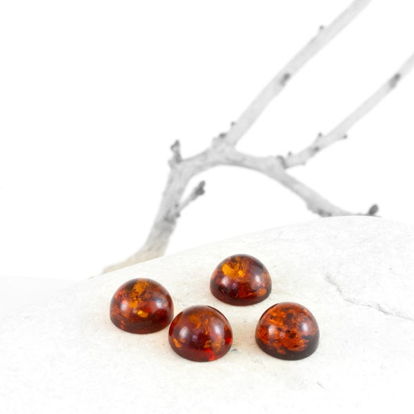 Baltic Amber Cabochons, Genuine Baltic Amber 6mm Round Cabochons, One Piece Randomly Selected