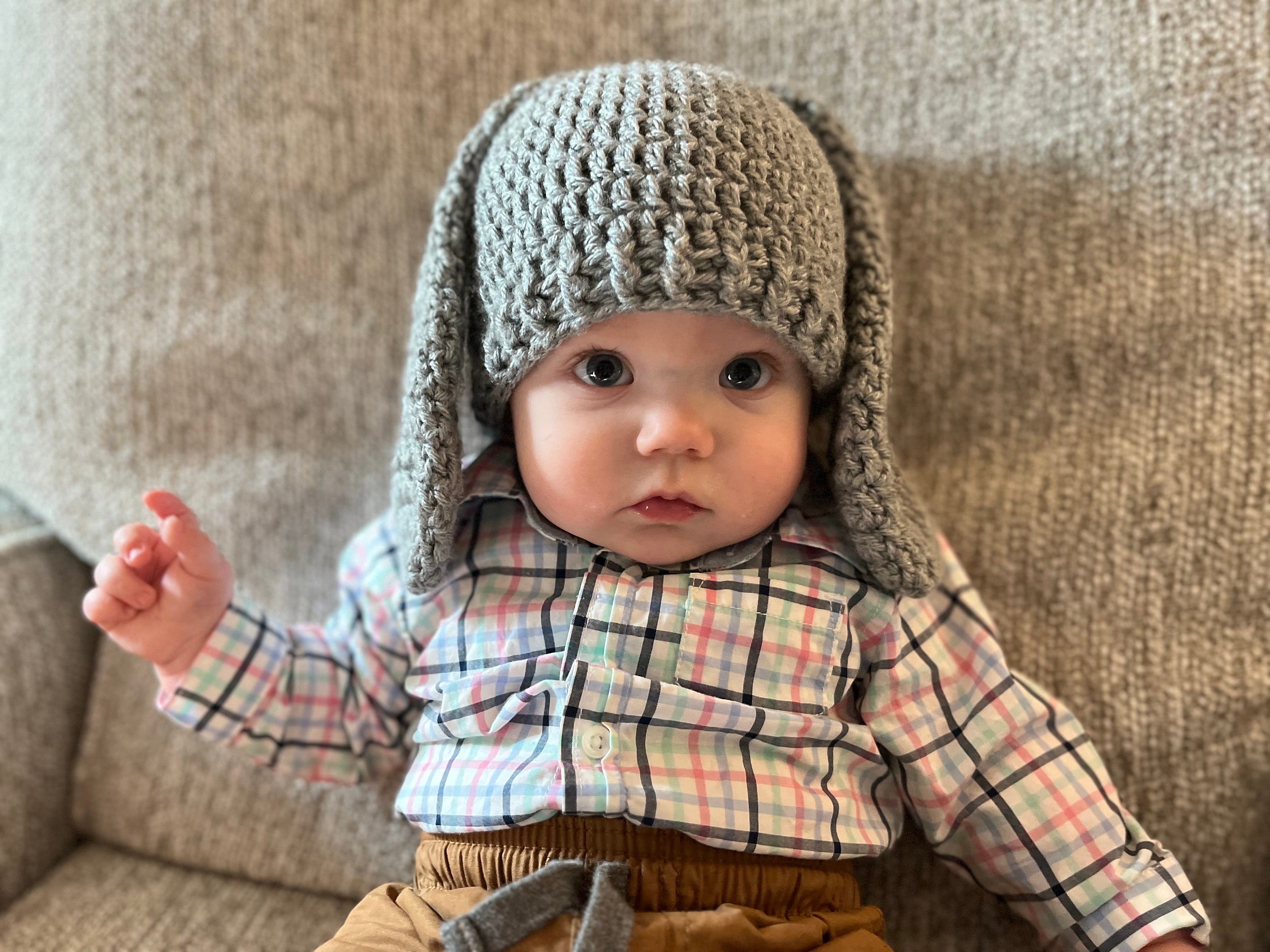 Crochet Baby Bunny Hat, Bunny Ears, Baby Animal Hat, Baby Shower Gift