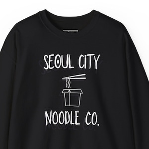 Seoul City Noodle Co. Crewneck Sweatshirt Korean fan shirt Kpop lover K-Drama gift for friend foodie gift for birthday Christmas present