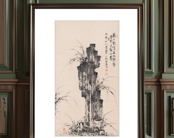 Korean Art Orchids and Rocks by Kim Eungwon Joseon Dynasty Artist