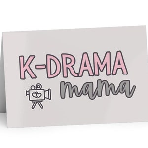 Cartes de voeux K-Drama Mama, (1 ou 10 pcs), carte d'anniversaire icône TV rétro rose gris clair professeur ami étudiant eonni nuna cadeau amateur de kdrama