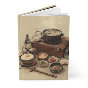 Korean Food Notebook, Korean Culture Gift, Student Journal, Korean Teacher Notebook, Korean unique Christmas birthday friend School Notebook