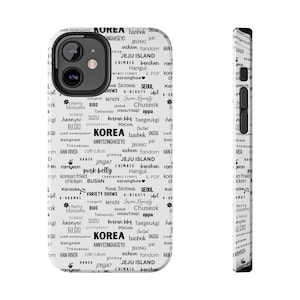 Korea Word Collage Cell Phone Case, iPhone Samsung Phone Case, K-drama Fan Gift, iPhone Cover, Cute Phone Case, Kpop lover, Korea trip gift