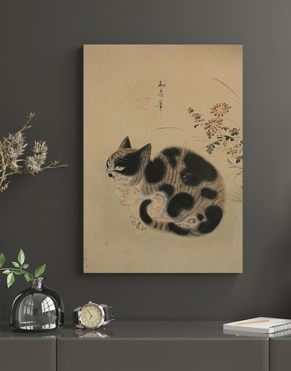 韓国のヴィンテージ猫アート、朝鮮時代の韓国絵画、伝統的なアジアの