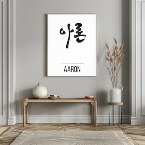 Custom Korean First or Last Name Digital Art, kids bedroom art baby shower gift, Baek-il gift for Dol, unique Christmas gift, personal art