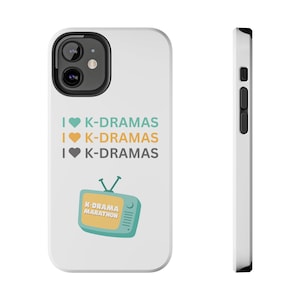 I Love K-Dramas, Korean Love iPhone Samsung Phone Case, K-drama Fan Gift, Love Heart iPhone Cover, Cute Phone Case, K-pop Merch