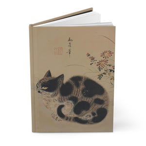 Korean Vintage Cat Art Notebook, Back to School Journal Gift Last Day of School Korean Teacher diary Korean unique fun gift Christmas