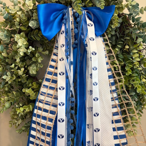 BYU Ribbon Bundle, Ribbon Set, Ribbon Decor, Wreath, Wreath Accessories, Outdoor Decor, Porch Decor, BYU Wreath, BYU Decor, Byu Ribbon
