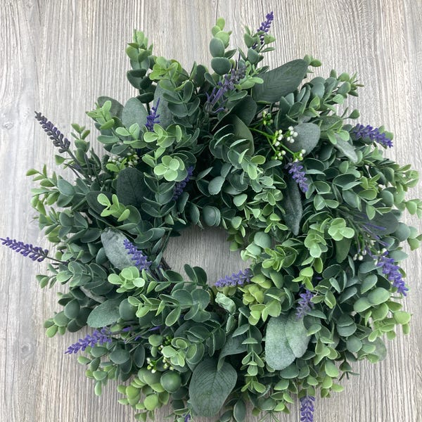 Eucalyptus Lavender Wreath, Farmhouse Style, Spring Decor