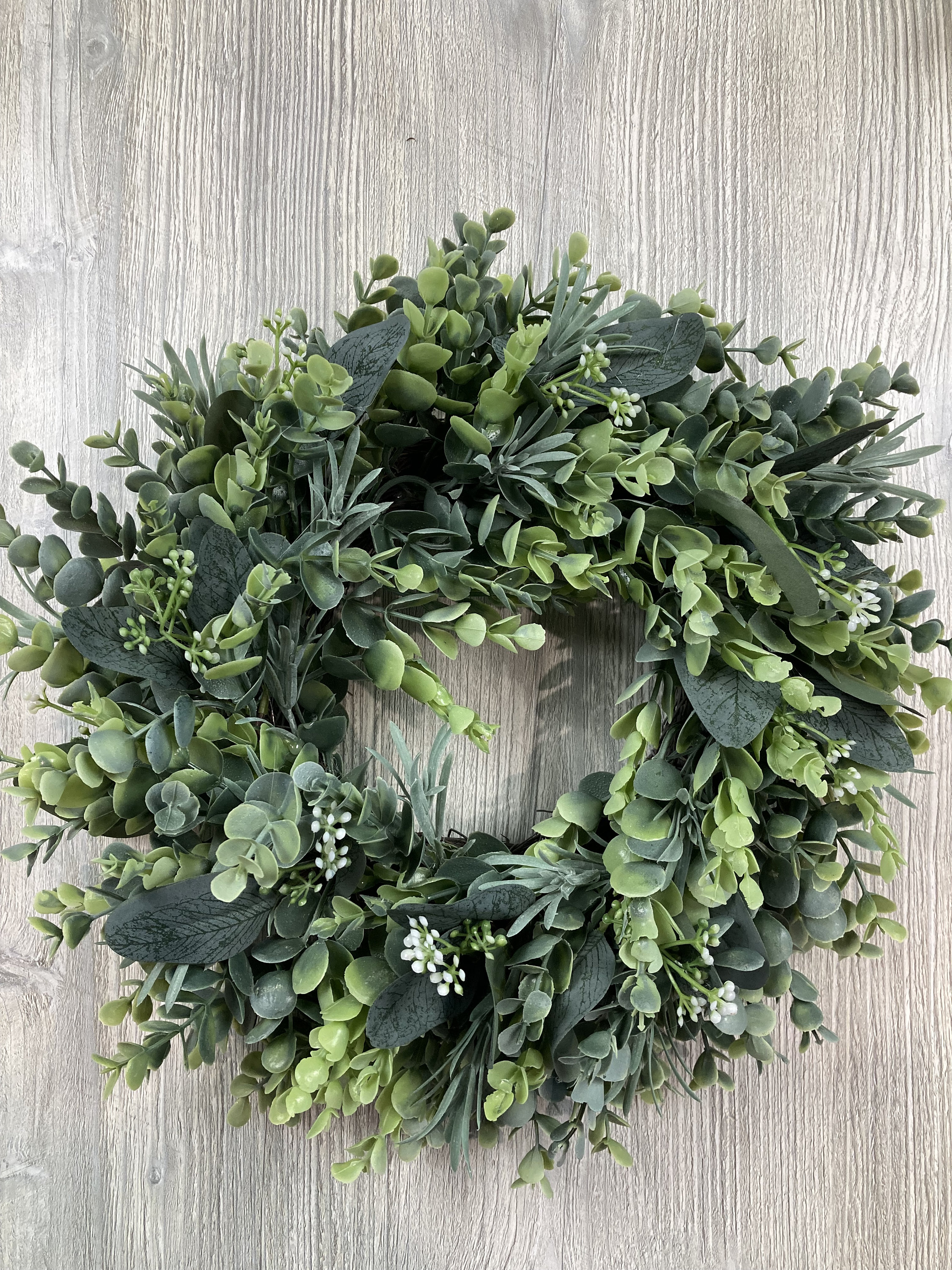 Year Round Front Door Wreath, Greenery Wreath, Farmhouse Wreath, Eucalyptus Wreath, Neutral Door Decoration, New Home gift, small wreath