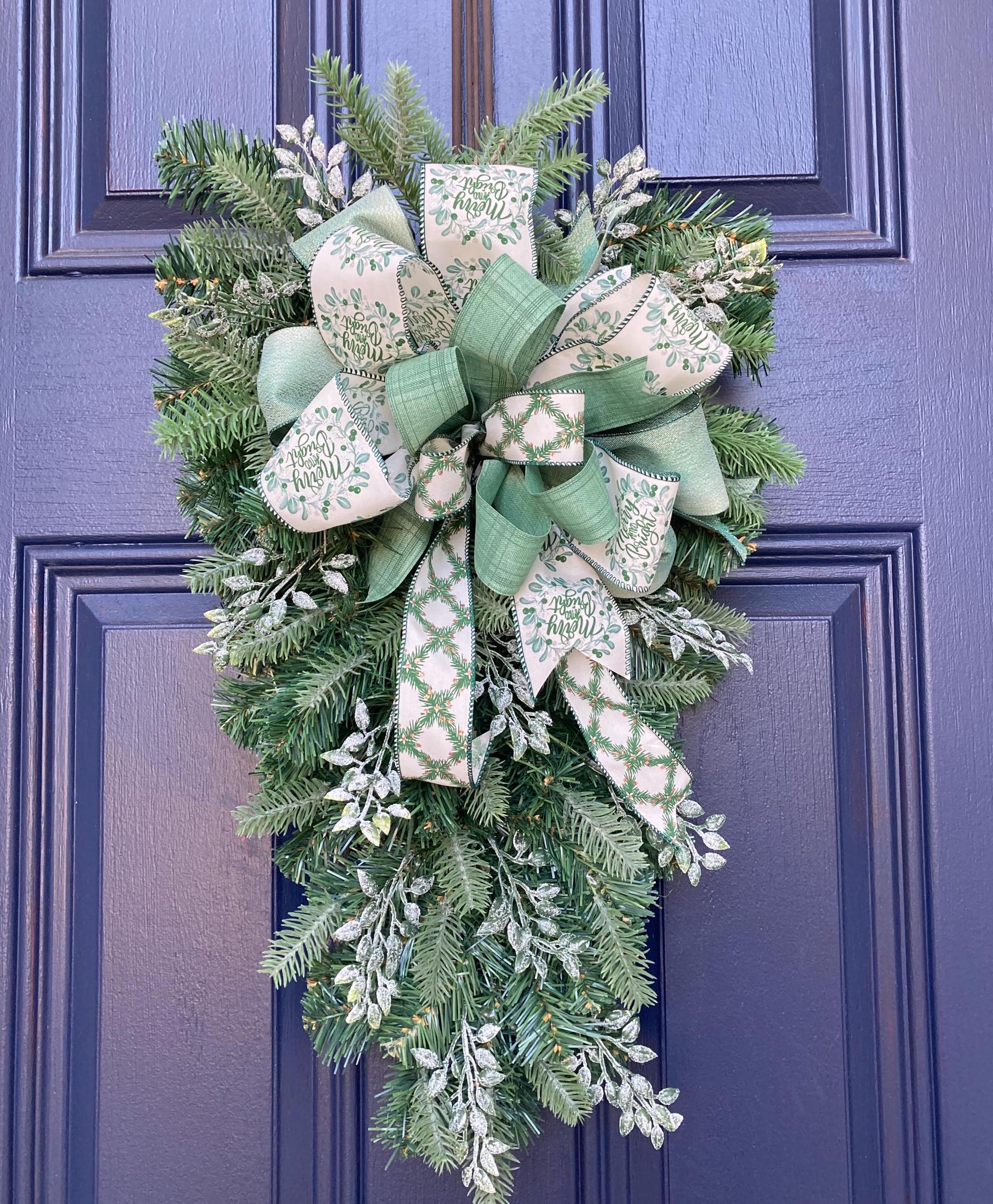 Mint Green Christmas Swag, Holiday Door Decor, Greenery Wreath - Etsy