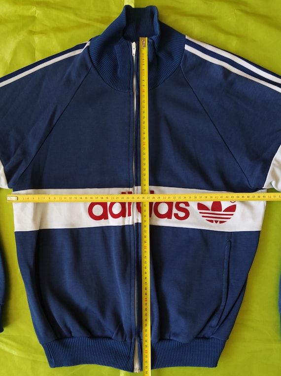 Adidas Originals made in Rumanien Vintage Zip Jacke Pullover Marine Blau WeiB Rot 80er Jahre GroBe M F 174 Etsy