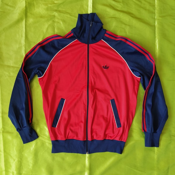 Adidas Originals made in Austria vintage 80s jacket track top red navy / blue size XS, D 46, F 171