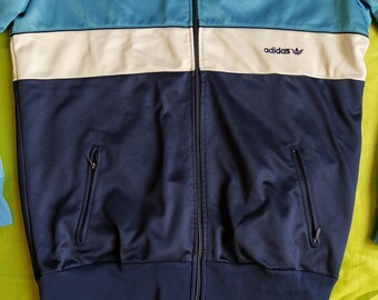 70s adidas Curved pocket Track Jacket 紺 70-80s Vintage adidas Track Jacket Curve Pocket