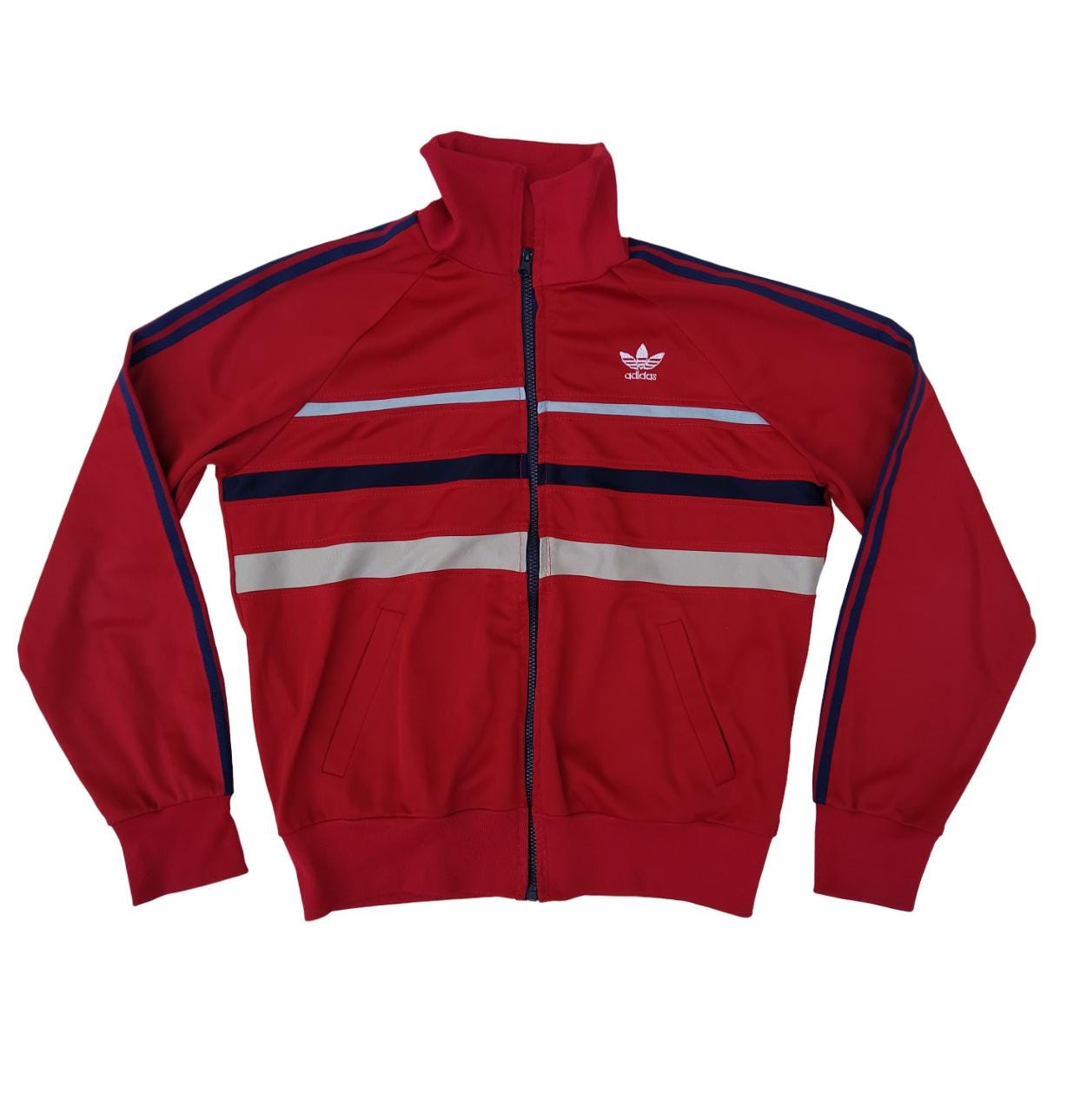 Adidas Originals Vintage 80s Jacket Track Top Red Grey Navy