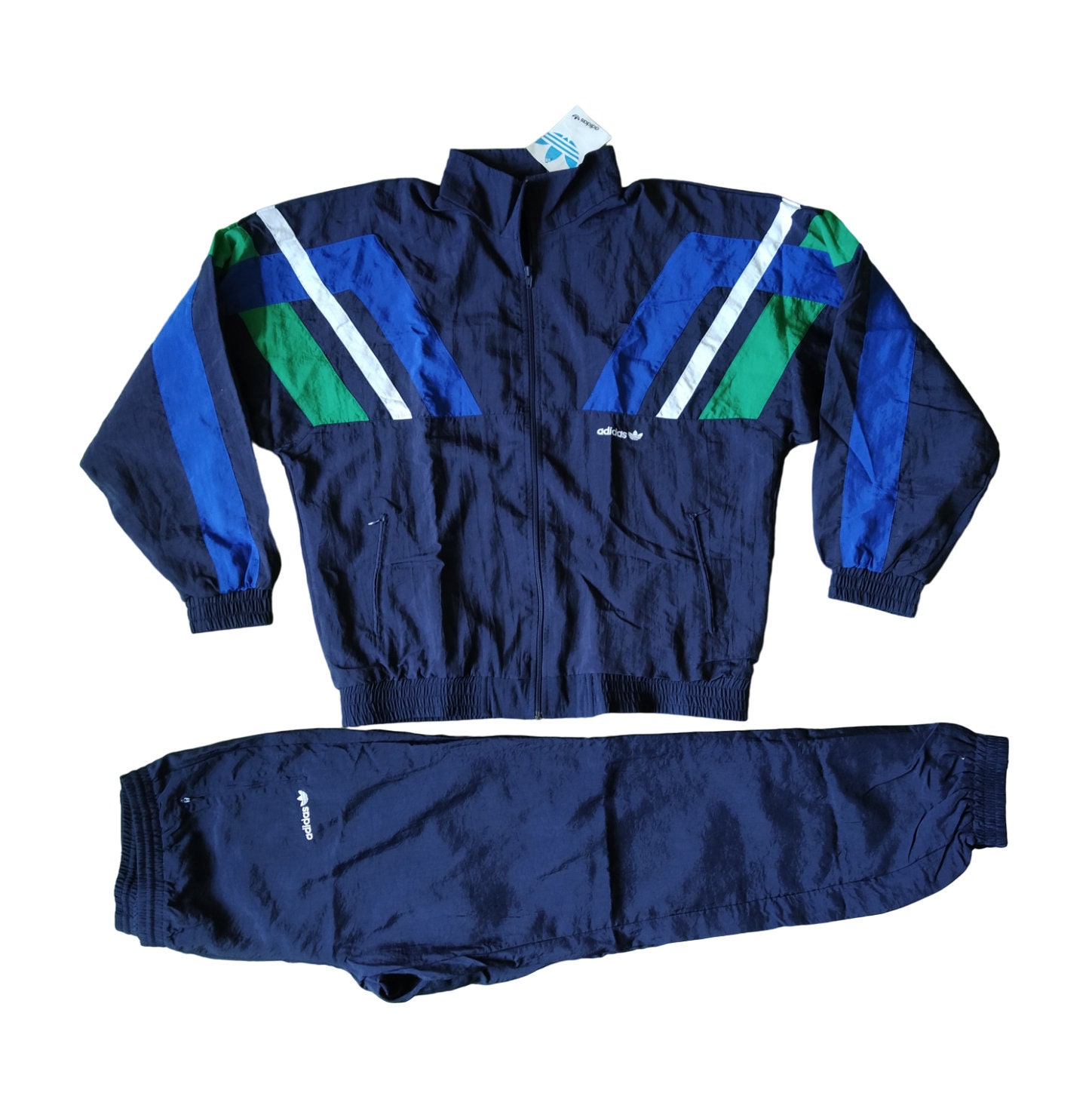 Adidas Vintage 80s or 90s Men Full Tracksuit Set Jacket and Pants, Dark Navy /blue Green White, Size D 6, 180, M, Looks More Like L or XL - Etsy Adidas Vintage 80s or 90s Men Full Tracksuit Set Jacket and Pants, Dark Navy /blue Green White, Size D 6, 180, M, Looks More Like L or XL - Etsy