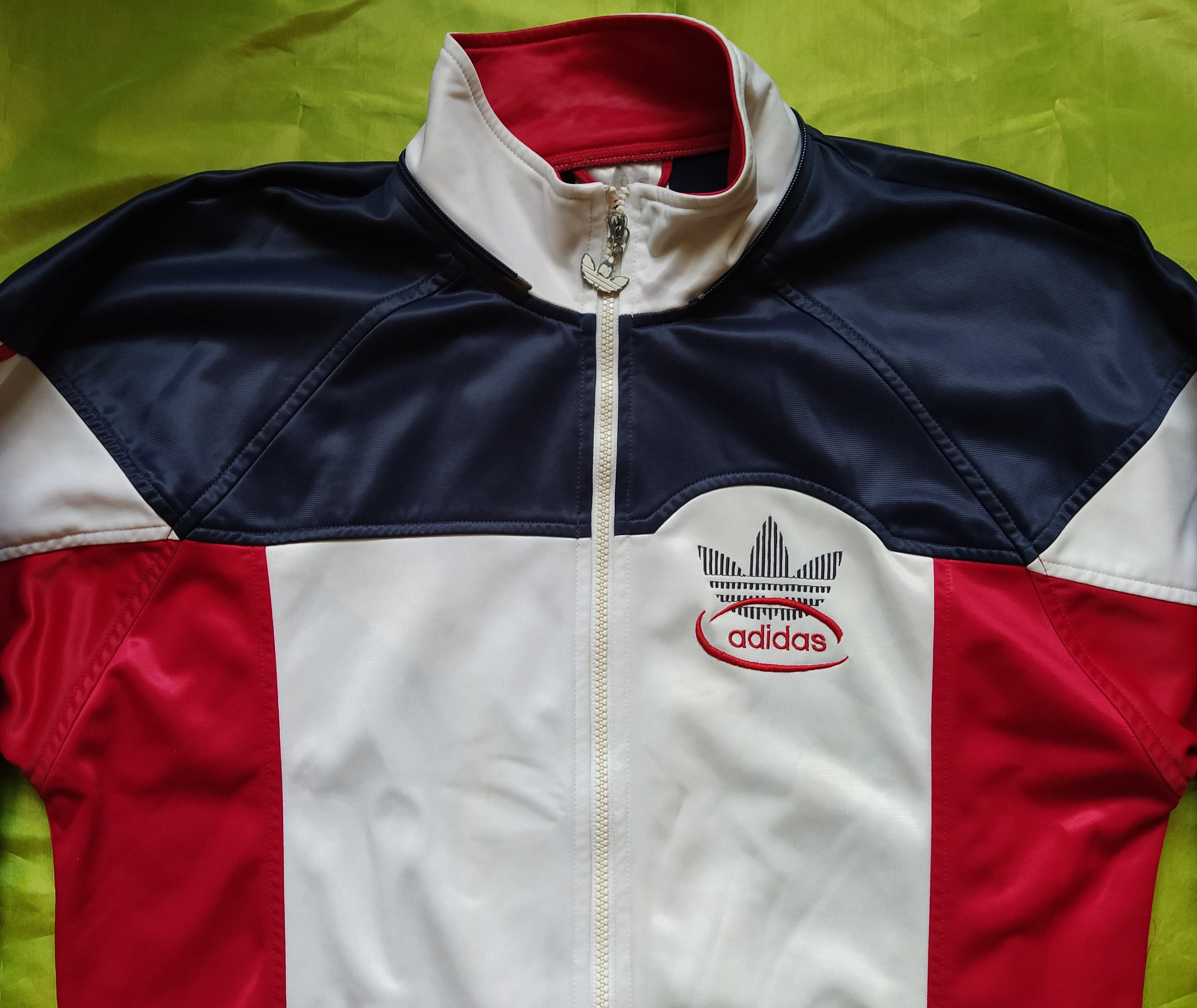 Adidas Vintage 80s or 90s Jacket Track Top Navy / Blue White