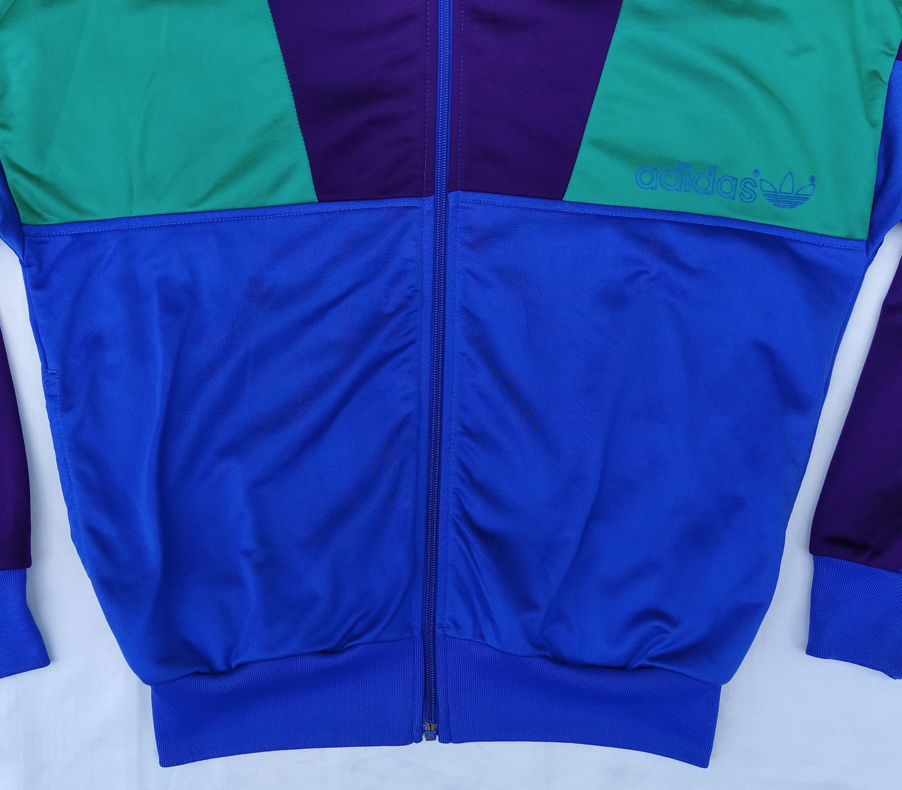 Adidas Originals 80s or 90s Vintage Men Zip Jacket Track Top, Blue
