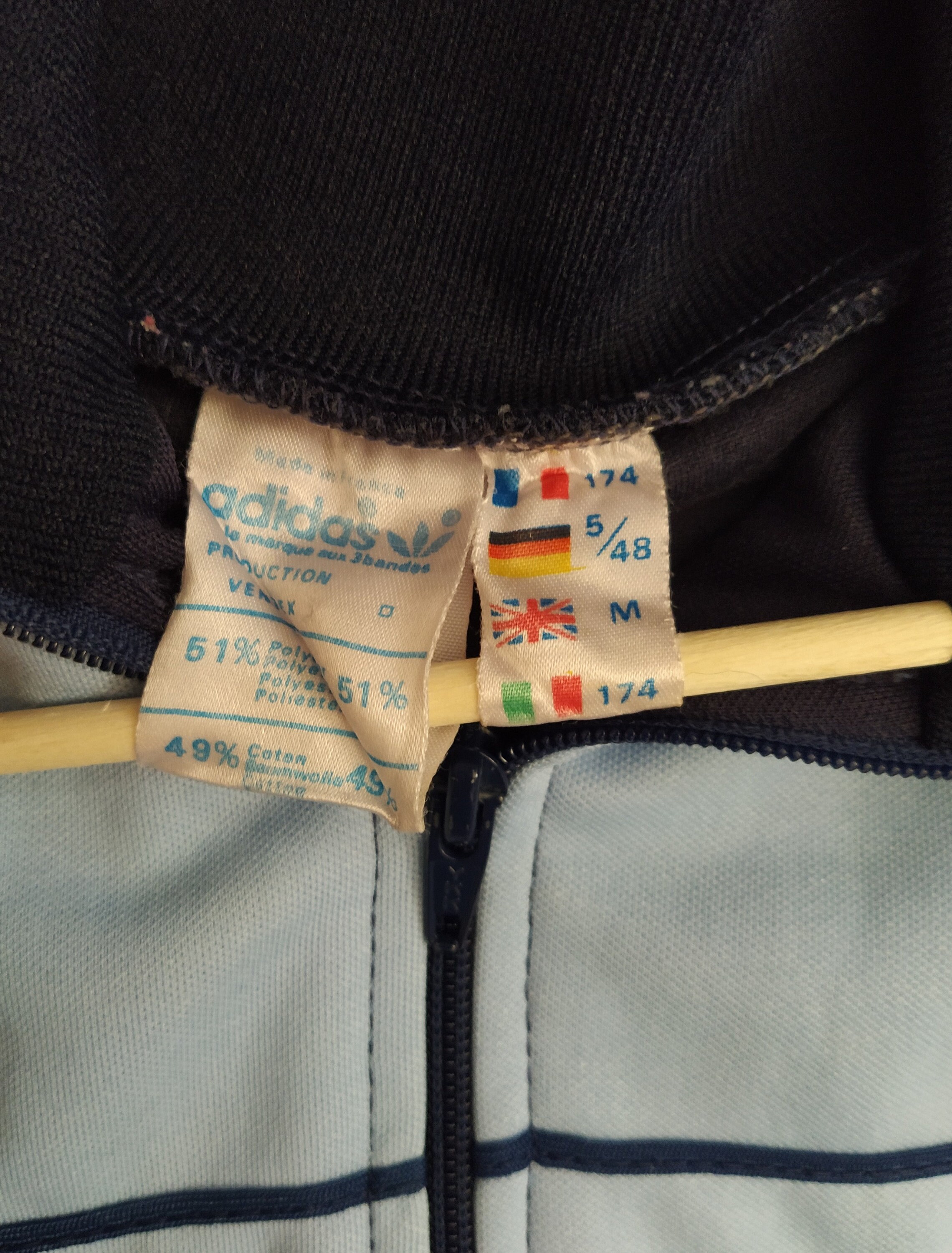 Veste Bomber ADIDAS Ventex Vintage Années 80 - Made In France, Taille L, Deadstock !
