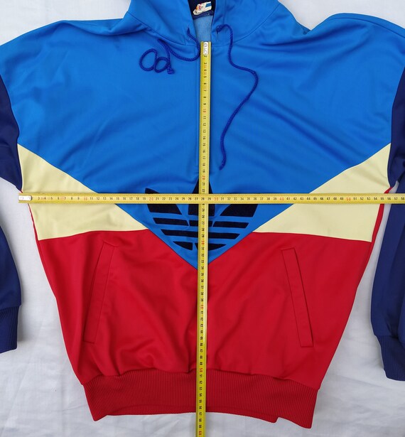 Adidas Vintage 80s Colorado Hoodie Pullover Hooded 1 4 Quarter Zip Jacket Sweater Navy Blue Red Yellow Size M D 50 177 West Germany Etsy