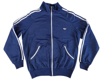 Adidas Originals Vintage Men Zip Track Top Jacket Blue Dark