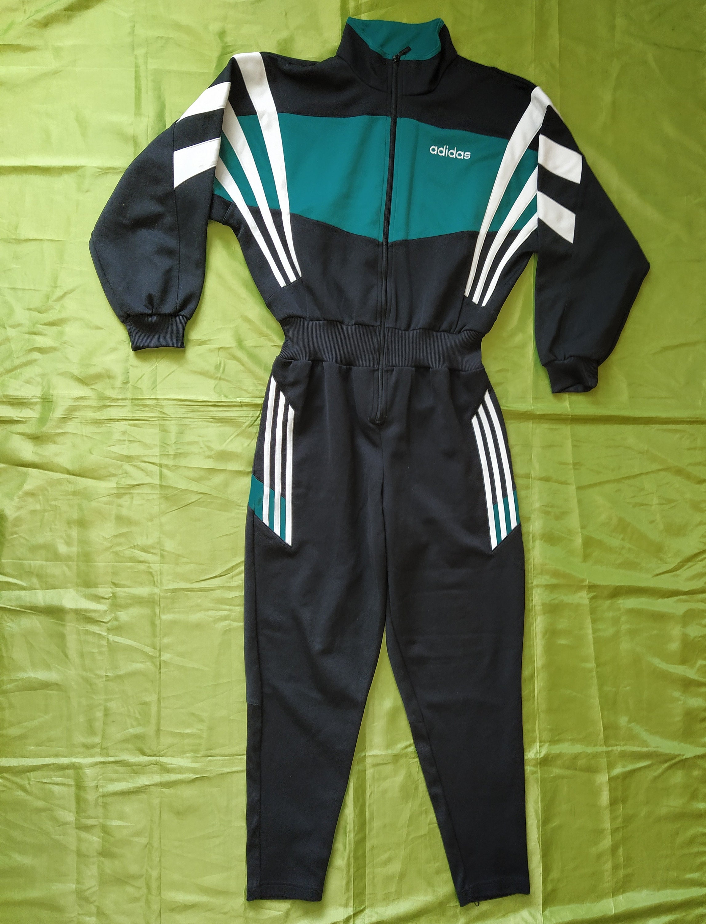 Vintage 1980s Adidas Jumpsuit/Tracksuit Set (Jacket... - Depop