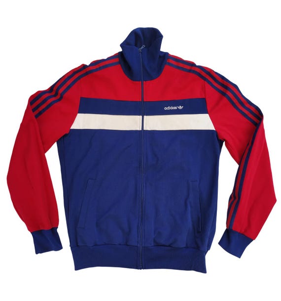 Adidas Originals Vintage Men Unisex 80s Zip Jacket Track Top Navy