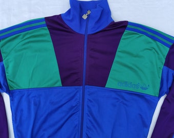 Adidas Originals 80s or 90s Vintage Men Zip Jacket Track Top, Blue