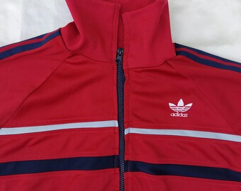 Adidas Originals Vintage 80s Jacket Track Top Red Grey Navy, No