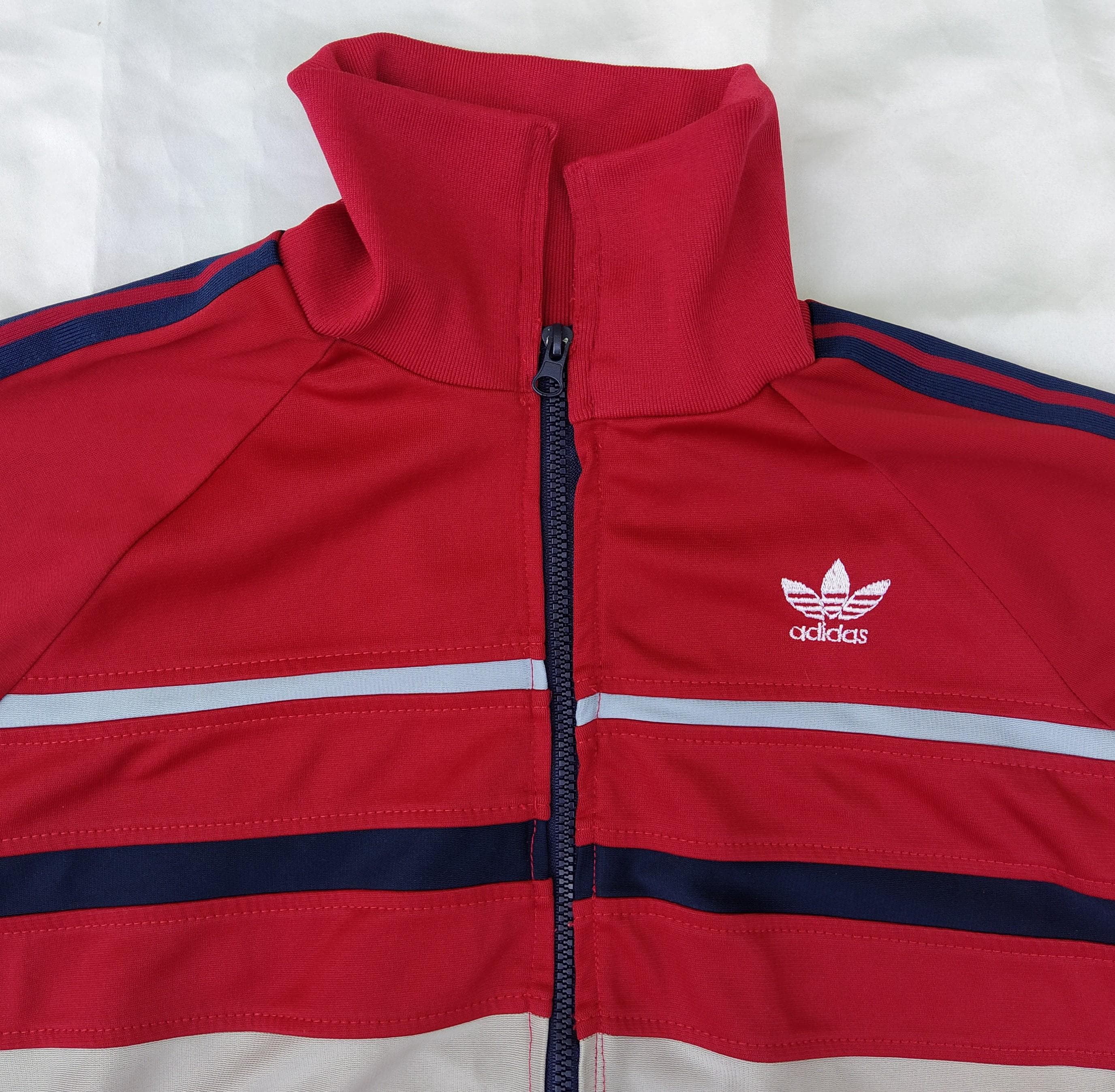Adidas Originals Vintage 80s Jacket Track Top Red Grey Navy, No