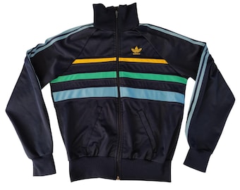 Adidas Originals Vintage 80s Jacket Track Top Navy Blue Green