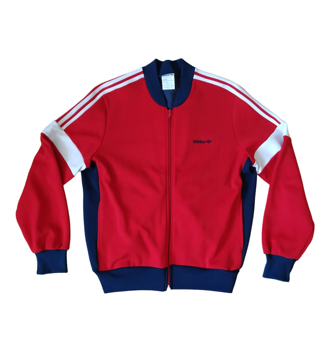 トップス 80s adidas W.GERMANY jacket L navy Vintage 80's Adidas Classic Full Zip Logo Track Jacket Mens