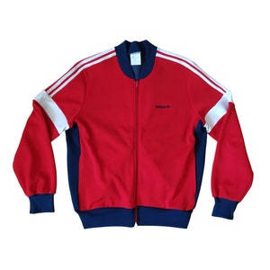 Adidas Originals made in Korea vintage 80s jacket track top red navy / blue size M, D 5, F 174
