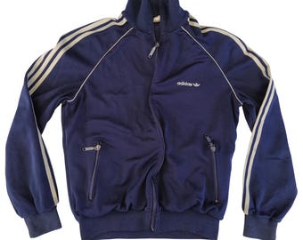 Vintage 80's Adidas ATP Keyrolan Blue 3 Stripe Full Zip Track