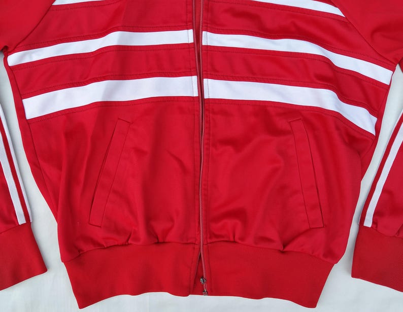 Veste Survêtement Vintage ADIDAS - Années 80 - Made In Romania - Taille M (180 D6/50) - Gris/Bleu