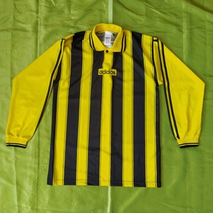 Pre-owned 90's Adidas Goalkeeper Soccer Jersey Vintage Graffiti Art In  Striped