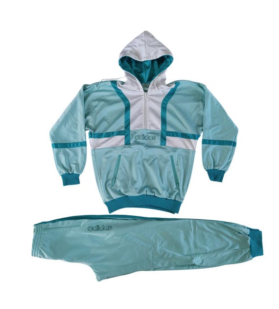 Adidas Vintage 80s Colorado Women Full Tracksuit Set Hooded Jacket