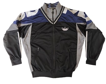 Adidas Originals Vintage Men Zip Track Top Jacket Blue Dark