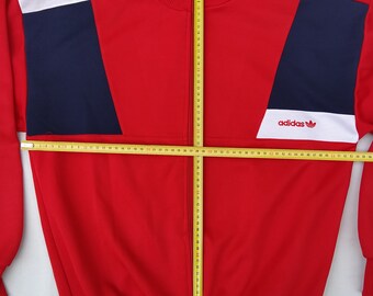 Adidas Originals 80s or 90s Vintage Men Zip Jacket Track Top, Red