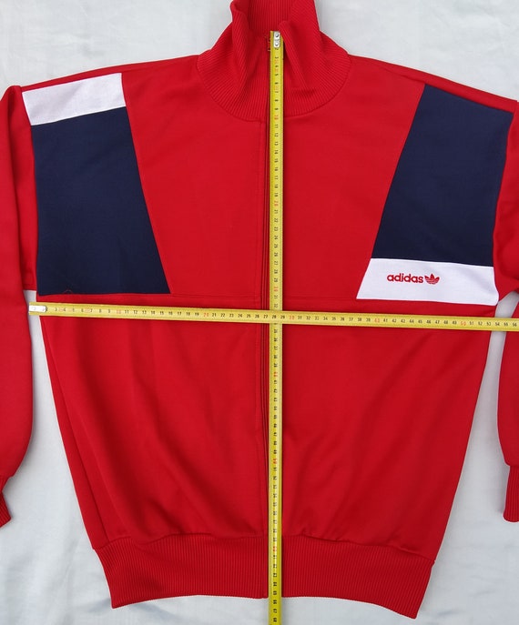 Adidas Originals 80s or 90s Vintage Men Zip Jacket Track Top, Red