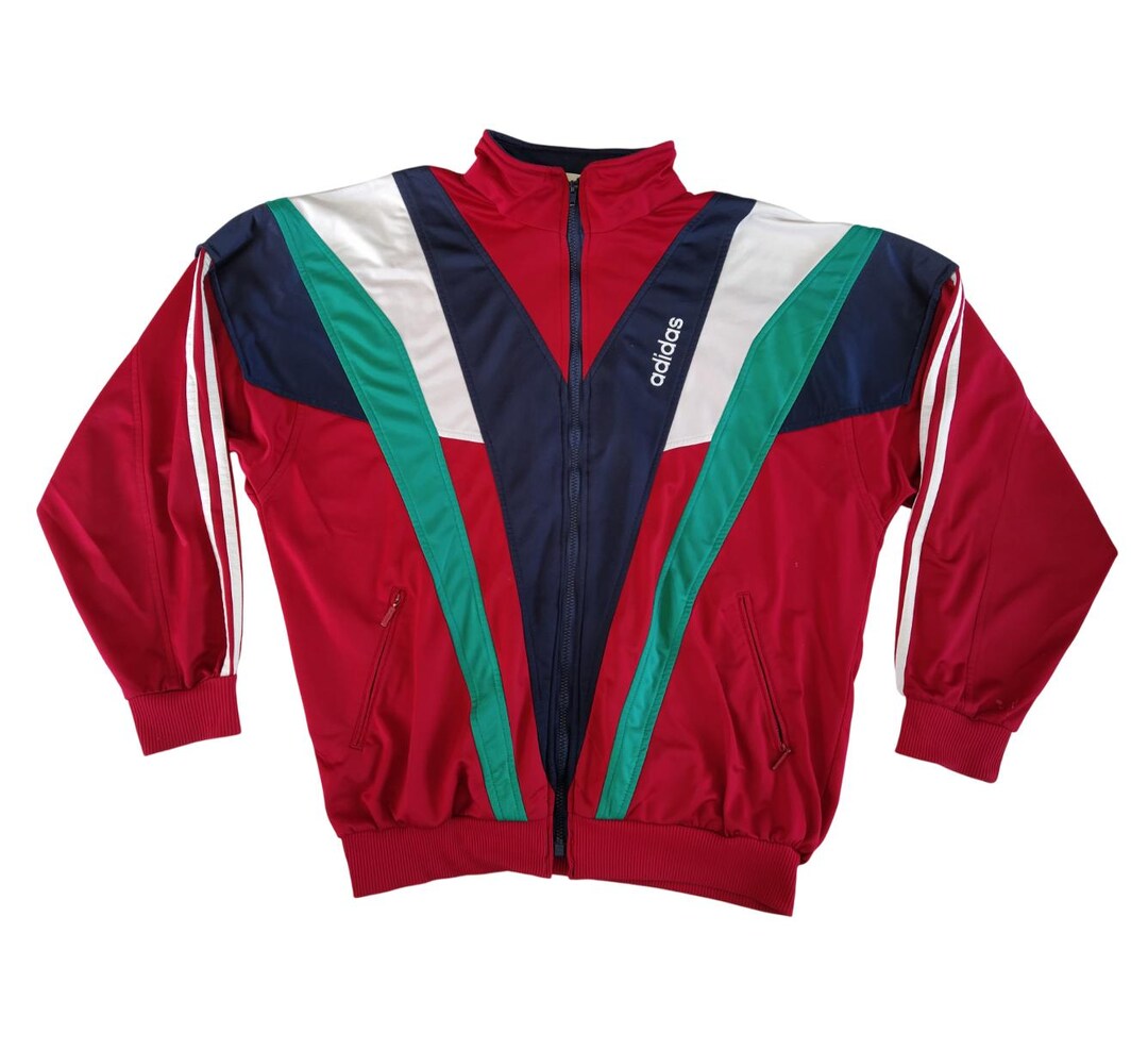 Adidas Vintage Tracksuit jacket 80s〜90s VINTAGE 80'S 90'S ADIDAS TRACK JACKET. RED, BLUE AND WHITE