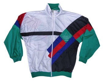 90s Adidas Tracksuit Top Jacket Color Block Blue/red/white Size Medium -  Etsy